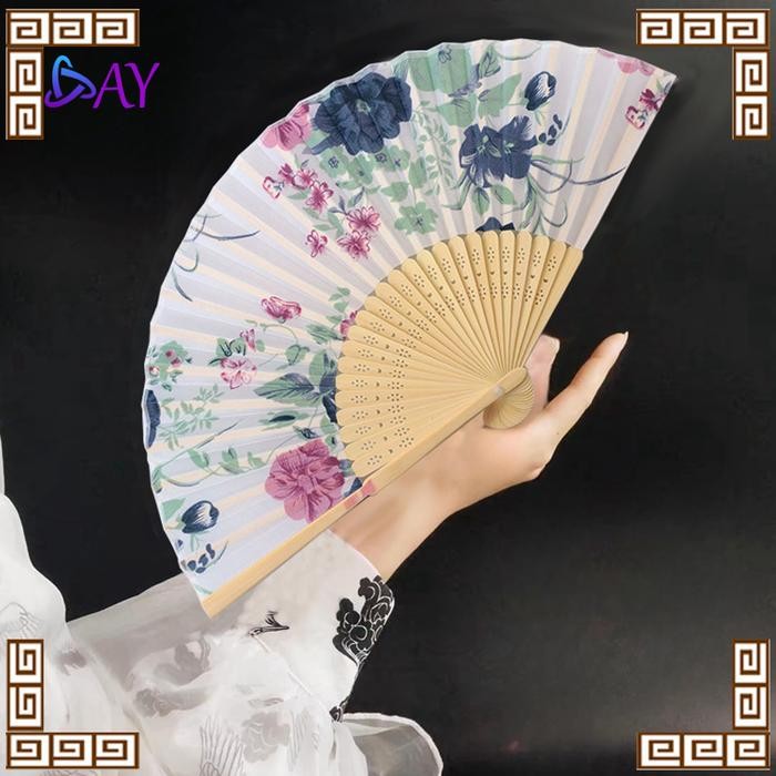 Pesta_Genz Kipas Tangan Bambu Bunga Jepang Cina Kipas Lipat Kipas Bambu Tari Kipas Tangan Cantik