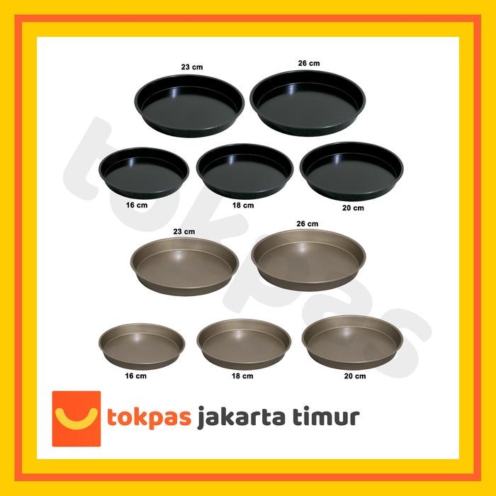 Loyang Pizza Teflon Anti Lengket Pizza Pan Hitam dan Gold Steel Bagus Premium Berkualitas Terlaris J