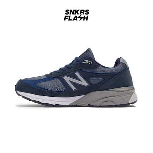 NEW BALANCE 990 V4 Made In Usa Navy Sepatu Sneakers Unisex - U990NV4 - Size 43