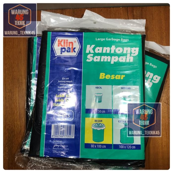 Klinpak - klin pak Plastik Kantong Sampah Besar 80 x 100 cm isi 8 pcs