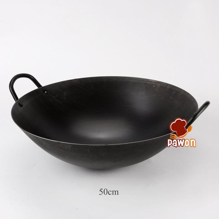 PREMIUM WOK / WAJAN BAJA HITAM CARBON 50CM