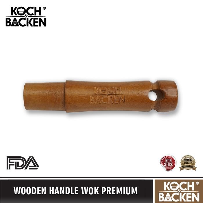 PREMIUM KOCH&BACKEN Gagang Kayu Wajan Penggorengan