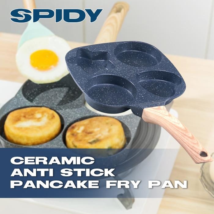 PREMIUM Spidy Panci Wajan Telor Pancake Martabak 4 Lubang Variasi Anti Lengket