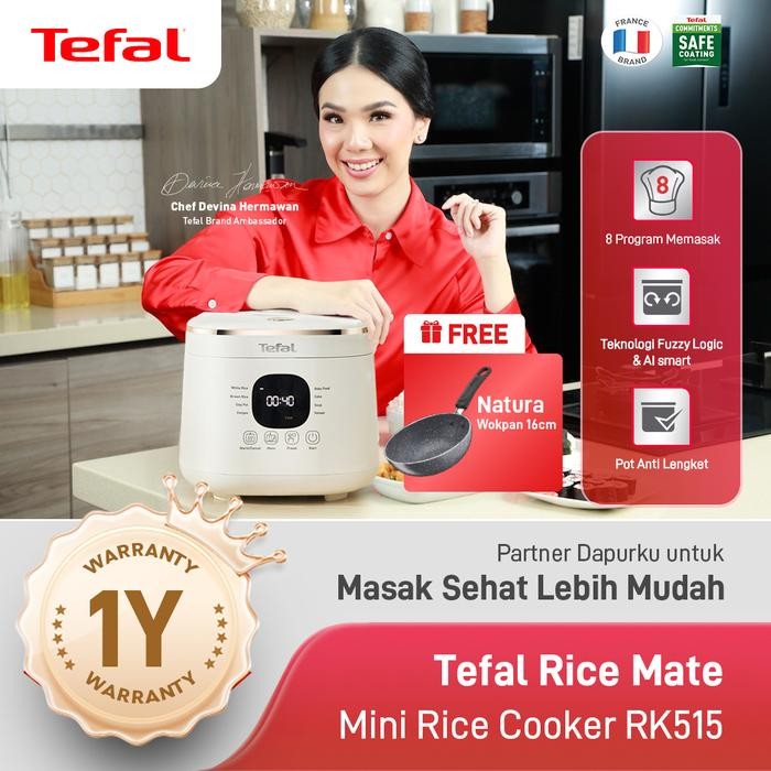 PREMIUM [GRATIS WAJAN] Tefal Rice Cooker Mini Digital / Magic Com / Rice Mate RK515 0.8L
