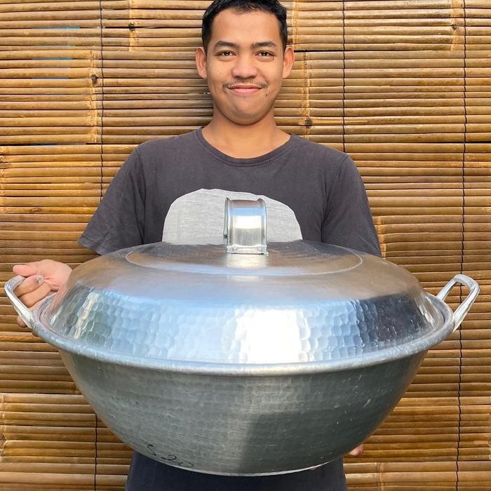 PREMIUM Wajan Kuali tutup jumbo uk 52cm alumunium tempa super tebal