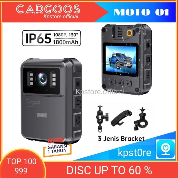 PREMIUM [BERGARANSI] CCTV SEPEDA MOTOR CARGOOS MOTO1 KAMERA DASHCAM MOTOR 1080P IP65 WATERPROOF