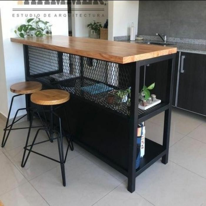 PREMIUM set meja bar cafe / meja makan minimalis / meja makan industrial