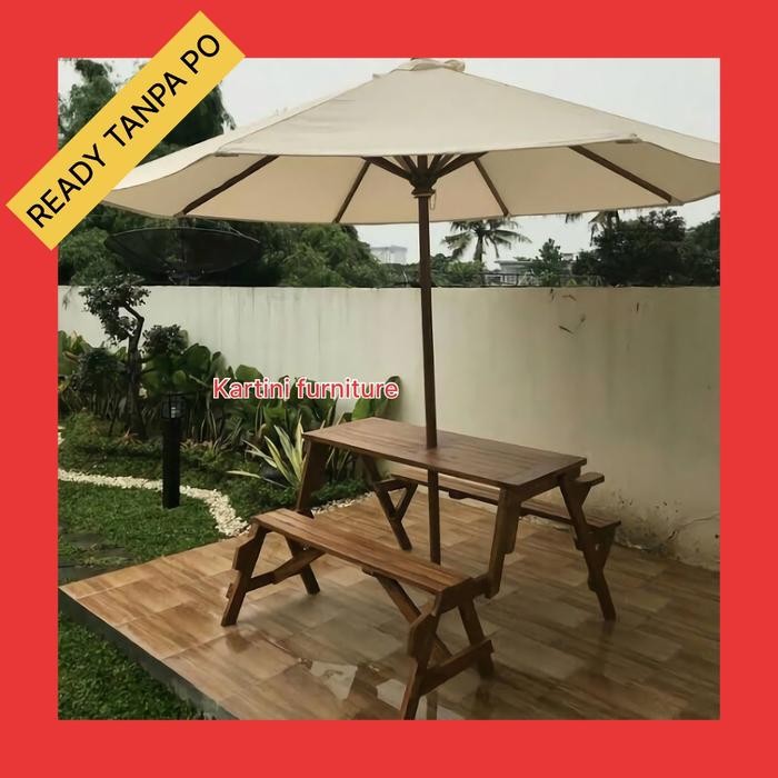 PREMIUM Meja payung taman outdoor kursi outdoor cafe kursi taman meja taman