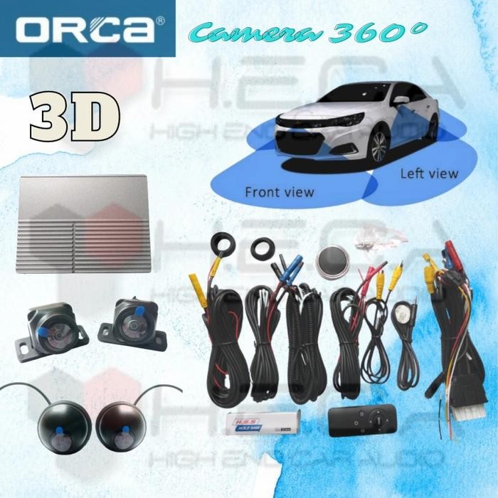 PREMIUM ORCA Camera 360 Derajat 3D 1080p Bird Eye View Kamera Recorder DVR