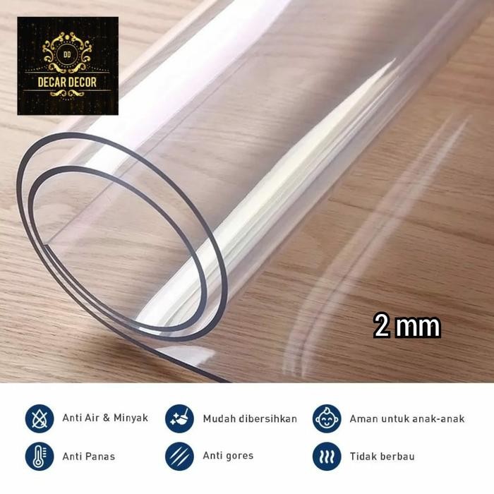 PREMIUM Taplak Bening Transparan Mika Bening PVC transparan 2 mm waterproof