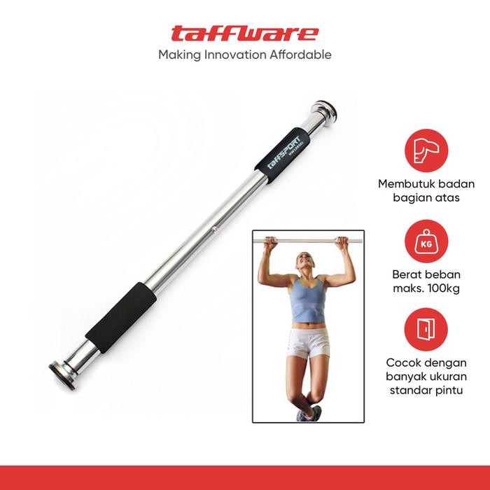 PREMIUM TaffSPORT Tiang Latihan Pull Up Pintu Solid Grip 62-100cm - HW139501