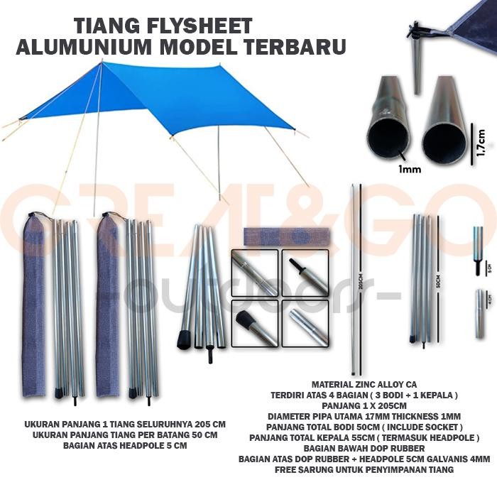 PREMIUM Tiang Frame Flysheet Tenda Gunung Tiang Aluminium Ultralight - Tiang Flysheet