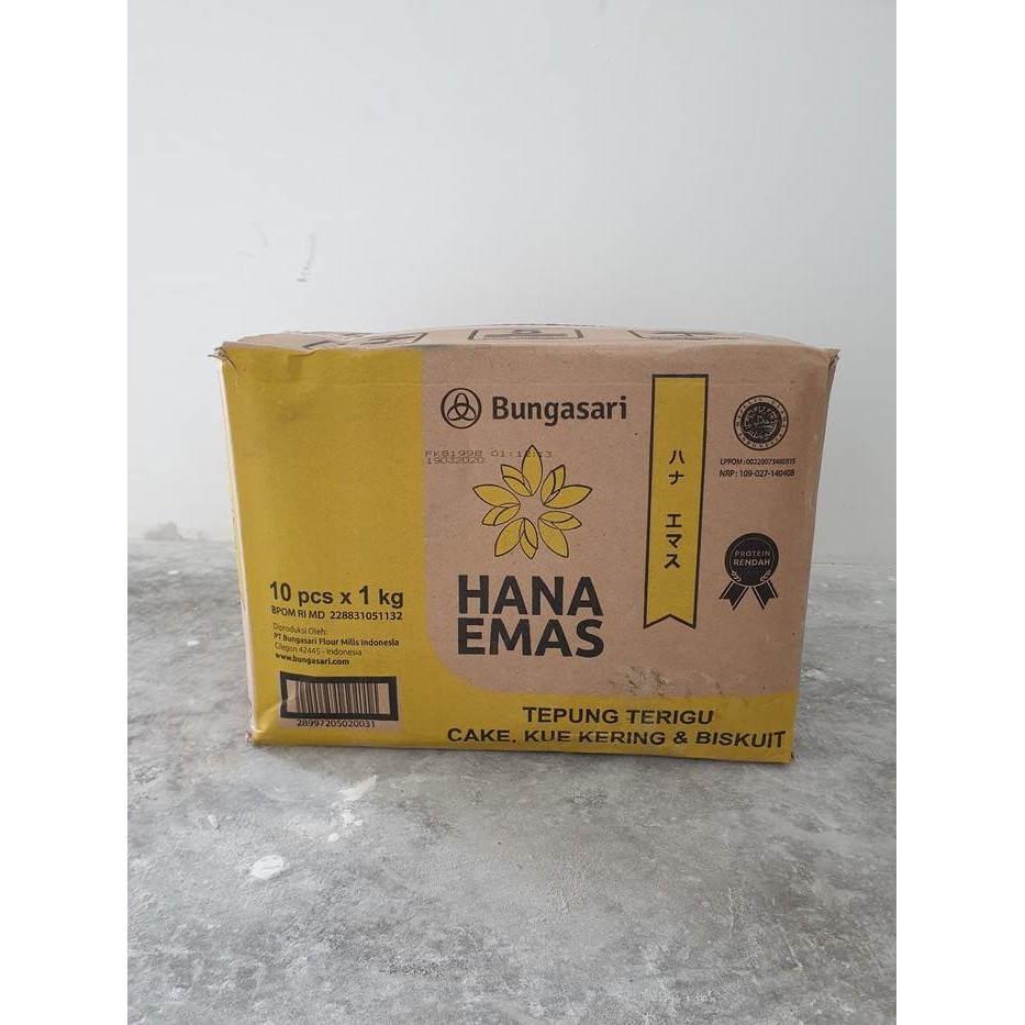 

PREMIUM HANA EMAS Tepung Terigu untuk Cake, Kue Kering & Biskuit 10 X 1 KG