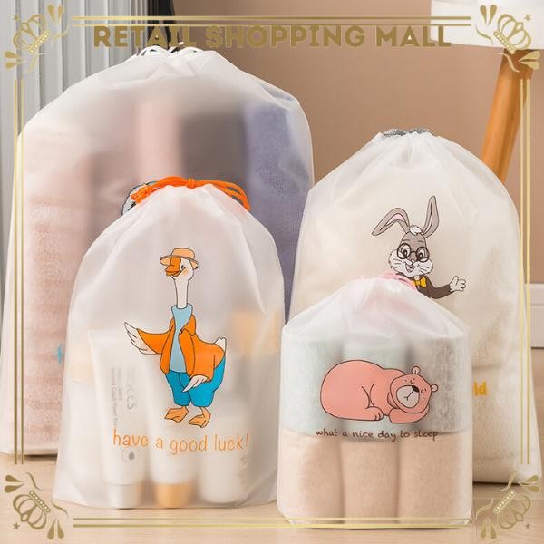 RSM Pouch Serut Travel Anti Air Tas Serut Karakter Organizer Serbaguna Plastik