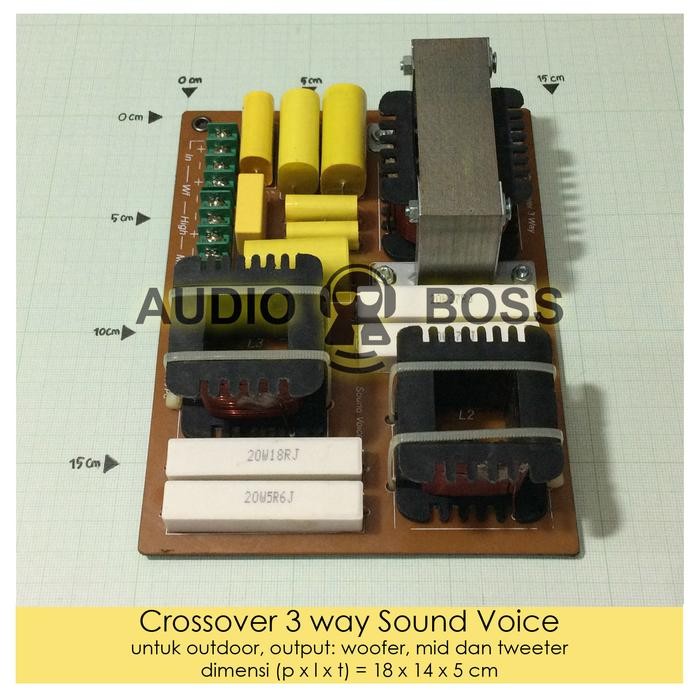 Crossover Pasif 3 Way Sound Voice 650 - 1000 Watt Woofer D Tweeter