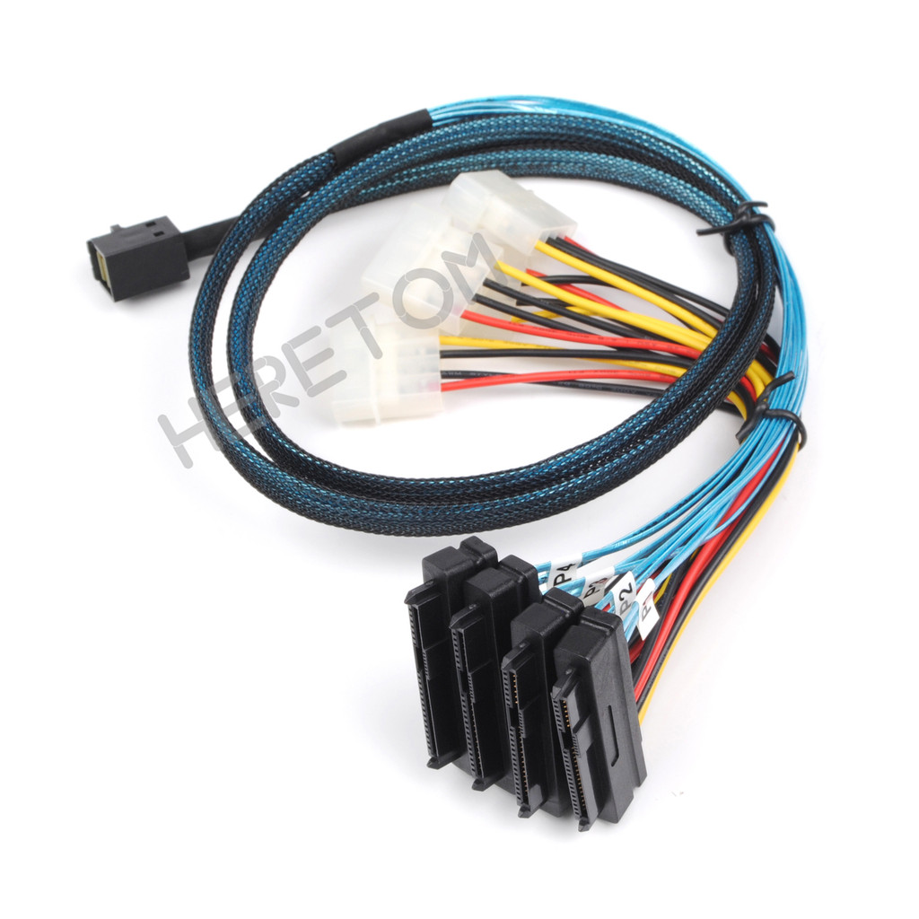 LSI LSI00412 Internal Cable SFF8643 to x4 SAS8482 w/power (mini SAS HD Cable) 1M LKHWC