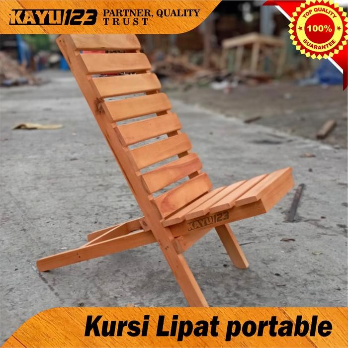 MURAH Kursi Lipat portable autdoor camping Kursi kayu pantai