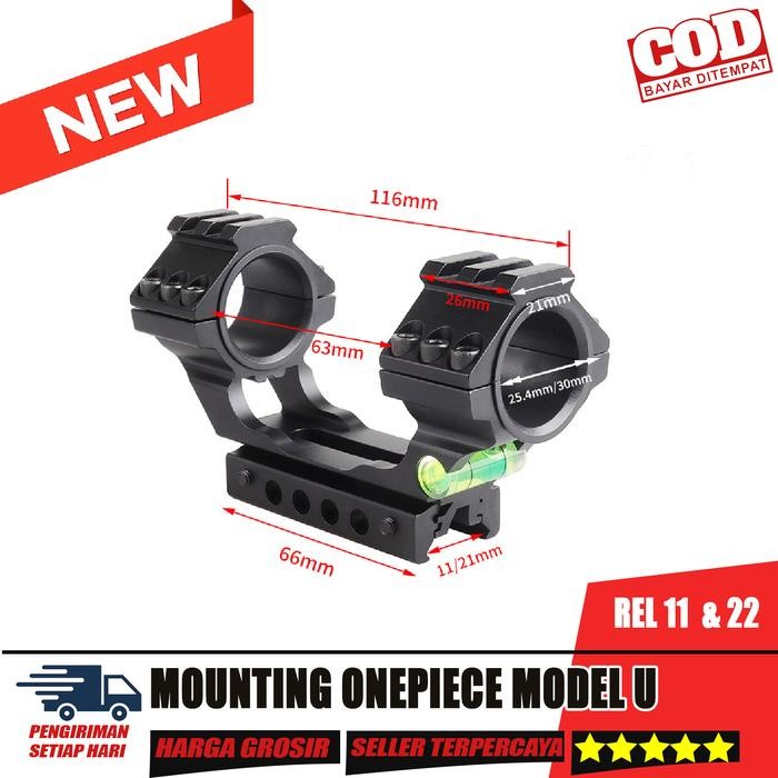 TERMURAH Monting One Piece Rel 11 Dan 22 Onepiece Mounting Teleskop OD 25 30