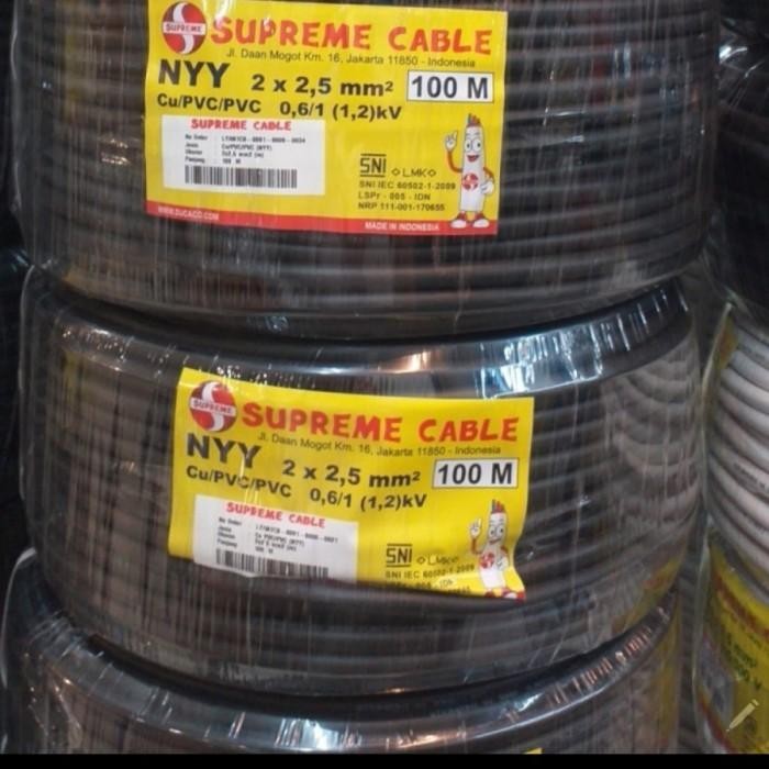 Kabel Listrik Supreme Kawat Nyy Hitam 2X2.5 2X2,5 100 Meter 100M Taman
