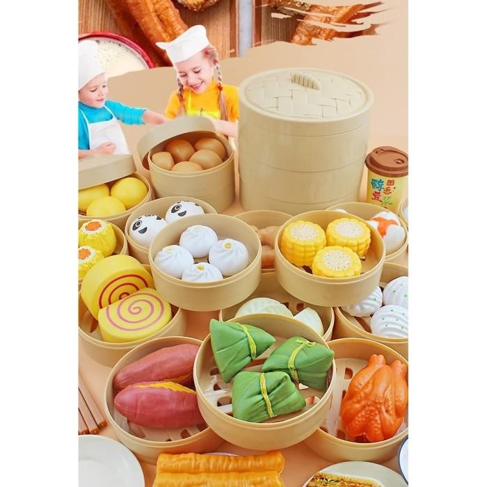Sale Terbatas Mainan Dim Sum Anak, Pretend Play Makanan Fast Food, Japanese, Chinese