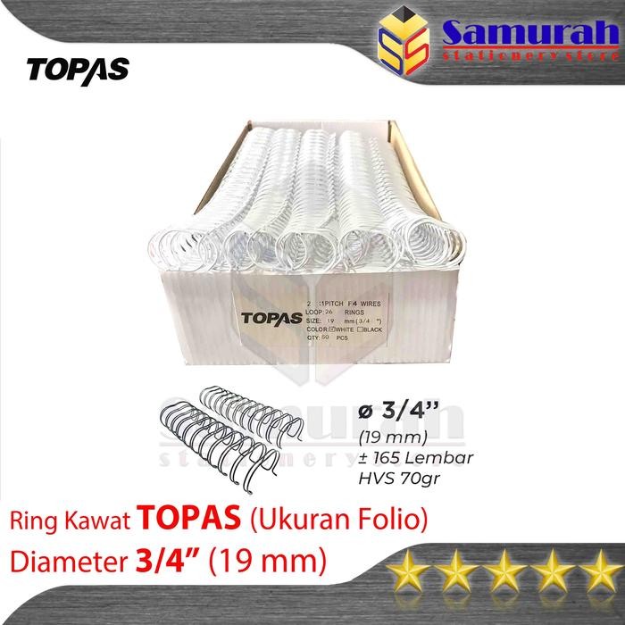 

Ring Binder Kawat Topas Folio 3/4" / 19,0 mm 26 Wire Ring Binding 2:1