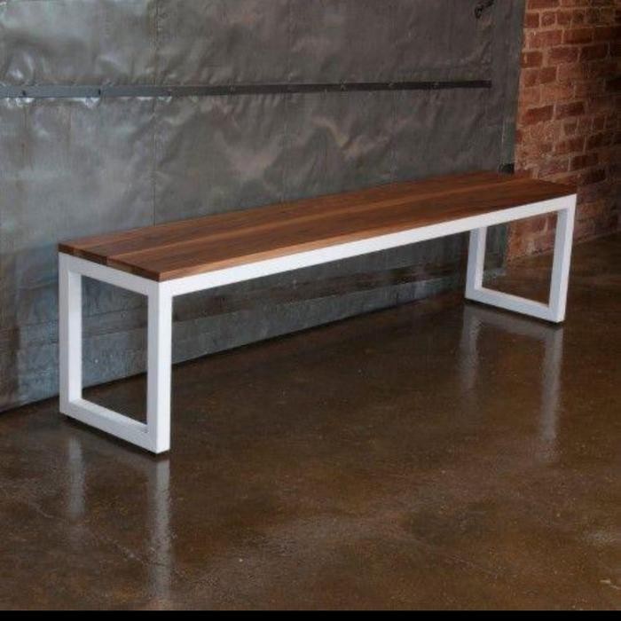 bangku panjang besi minimalis kayu