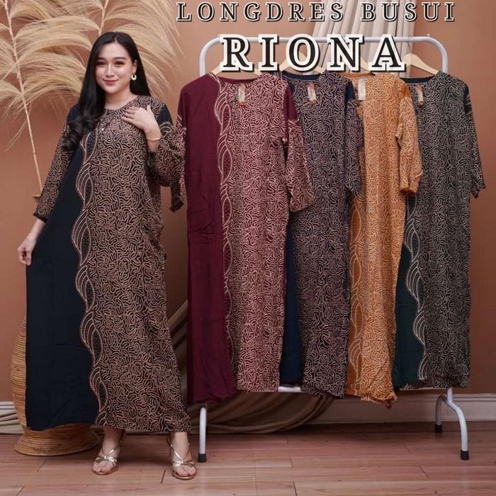 daster batik lengan panjang long dress baju santai wanita murah grosir