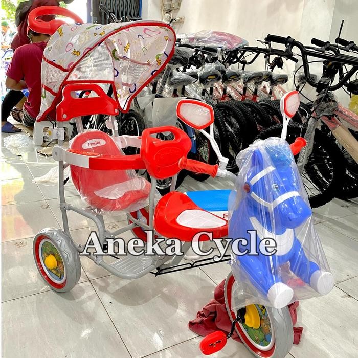 Sepeda Anak Roda Tiga Family Kuda Boncengan