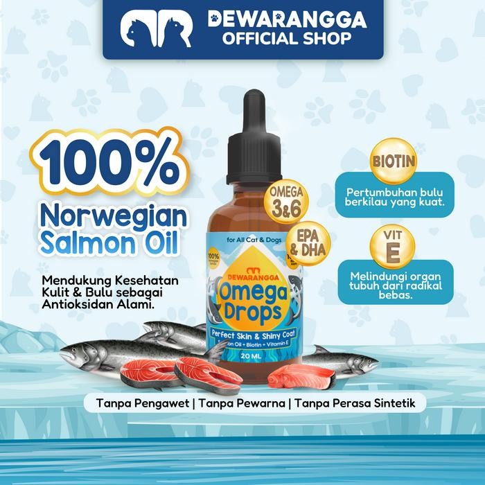 DEWARANGGA OMEGA DROPS SALMON OIL KUCING, MINYAK IKAN KUCING UNTUK MENJAGA KULIT & BULU KUCING