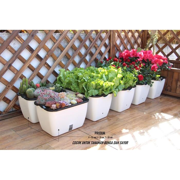 Gardening_Love Pot Tanaman Otomatis / Self Watering Pot / Pot Hidroponik / Pot Tanam