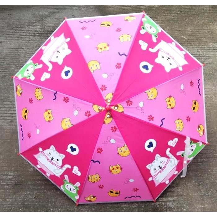 PAYUNG ANAK KARAKTER HELLO KITTY PINK KARAKTER KARTUN