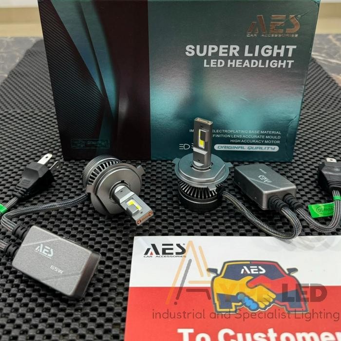 Lampu Led Headlight Turbo AES H4 H11 65 Watt High Quality Lampu Utama H4 AES Original