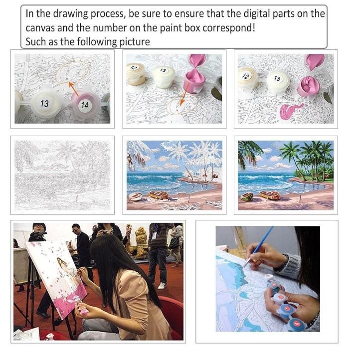 

DISKON DIY PAINTING PAINT BY NUMBERS CANVAS LUKIS SET FRAME 40*50CM PART 1 READYY