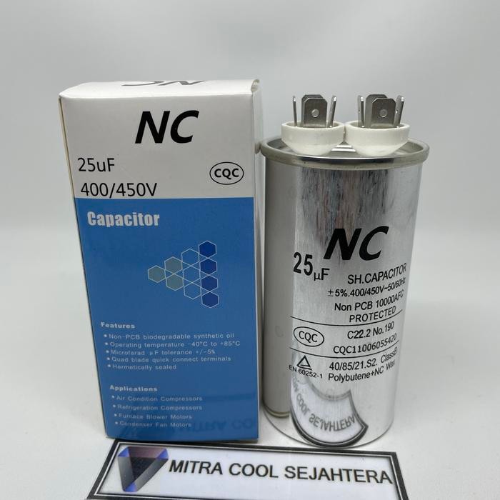 Kapasitor AC 25uf 1PK Panasonic Sharp Daikin Dll NC Original