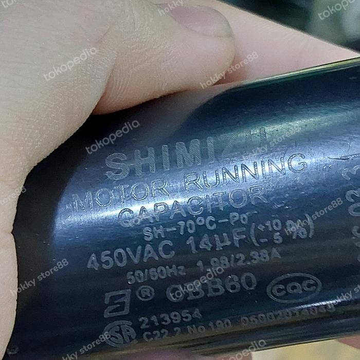 Kapasitor pompa air shimizu 14 uf ORIGINAL/ Kapasitor pompa PC 260 bit