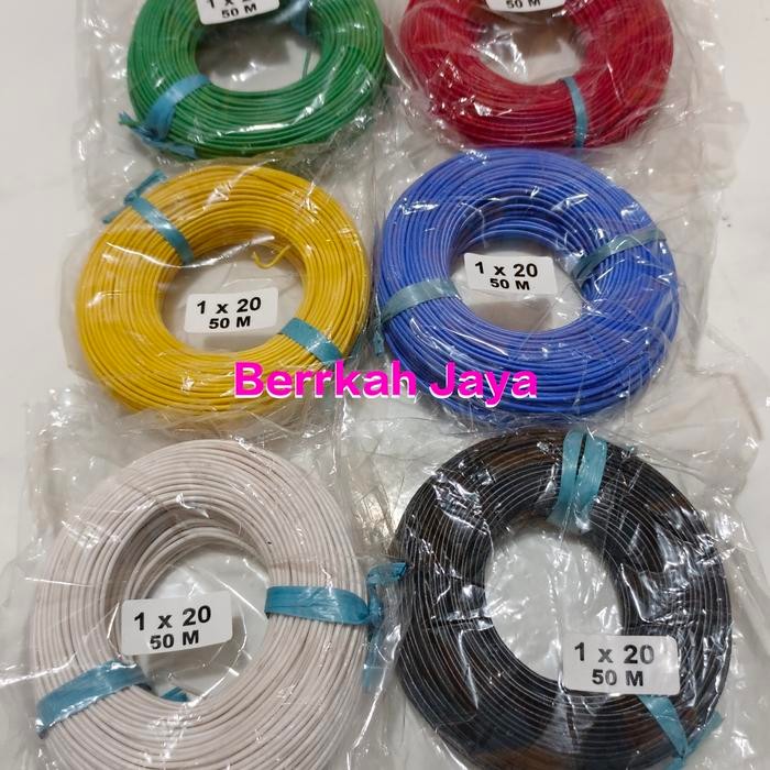 kabel 1x20 serabut 1rol panjang 50meter serabut tembaga *