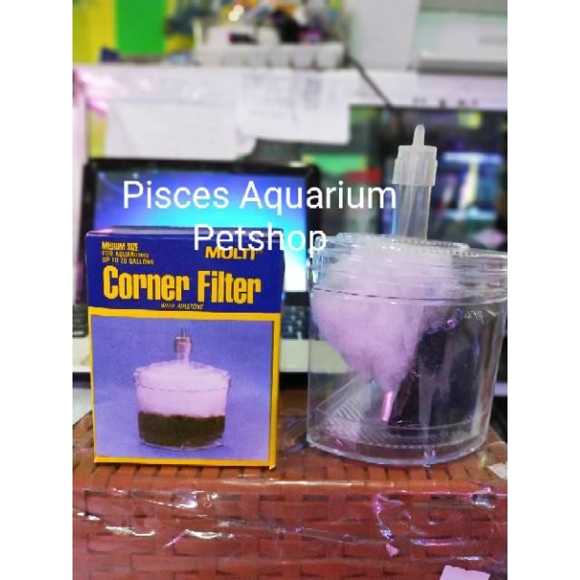 CORNER FILTER MEDIUM MULTI PENJERNIH AIR AQUARIUM