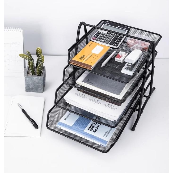 

SHENAR, RAK DOKUMEN KERTAS 4 SUSUN / TEMPAT FILE DOKUMEN BESI HITAM / LETTER TRAY / PAPER TRAY 4