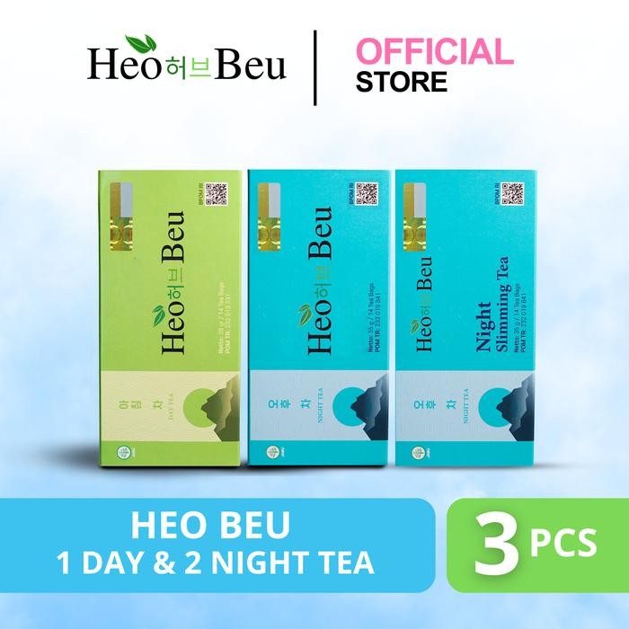

1 Teh Siang 2 Teh Malam Heo Beu Slimming Tea Korea BPOM BISA COD