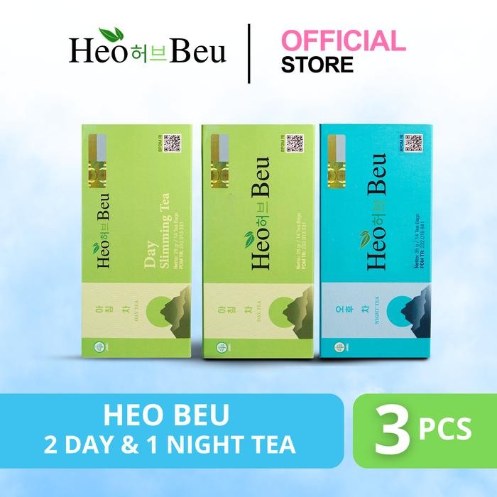 

2 Teh Siang 1 Teh Malam Heo Beu Slimming Tea Korea BPOM BISA COD