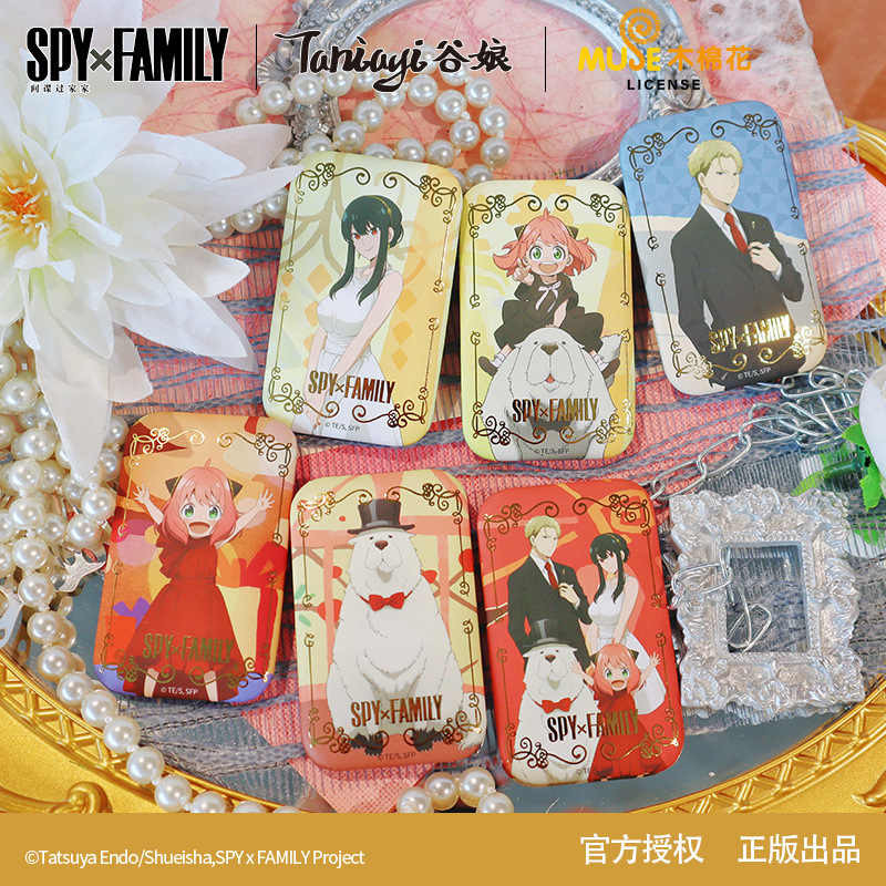 New Taniayi Anime Badge Spy X Family Series Anya Anime Badge Collectible Tinplate Gold Stamped