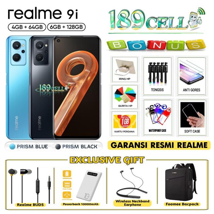 REALME 9i RAM 6/128 GB REALME 9 i RAM 4/64 GB GARANSI RESMI REALME