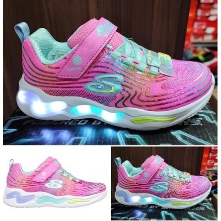 (NEW) Skechers Kids S-Lights 302338/PKMT