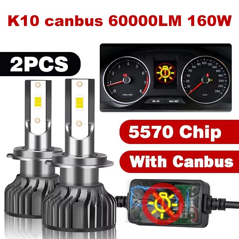 Mini Canbus H4 H7 LED Car Headlight 60000LM 160W 6000K 8000K Lamp H1