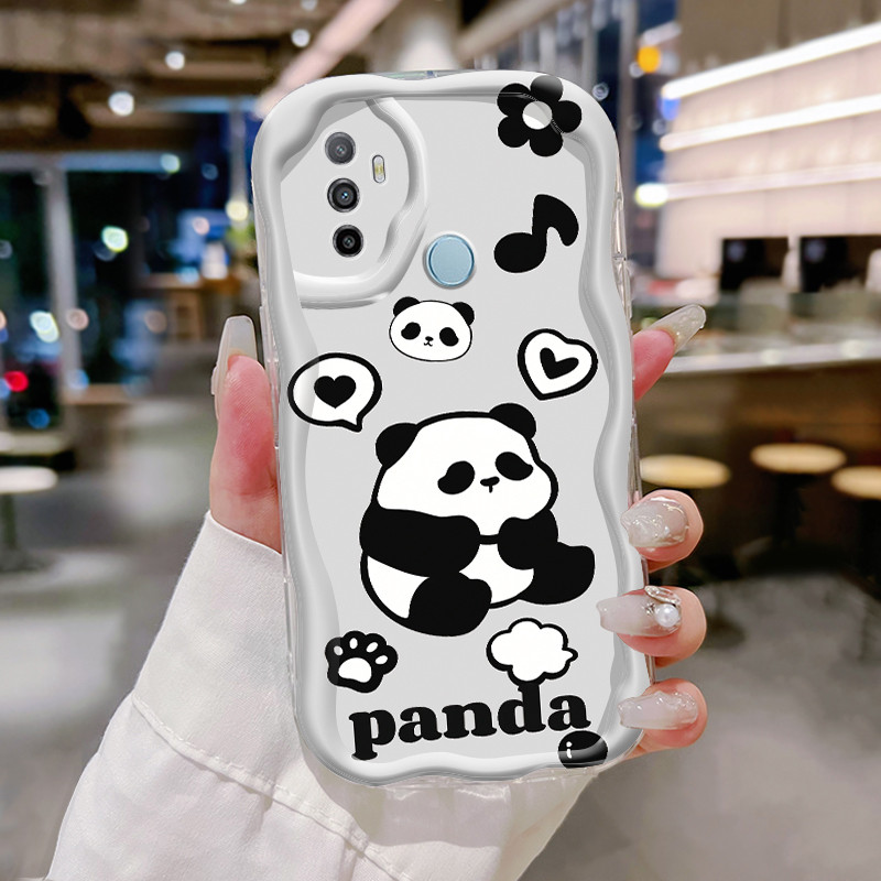 Casing Hp Untuk OPPO A53 2020 A53s A32 A33 2020 A11s Case Casing Softcase Panda merah Kesing krim ba