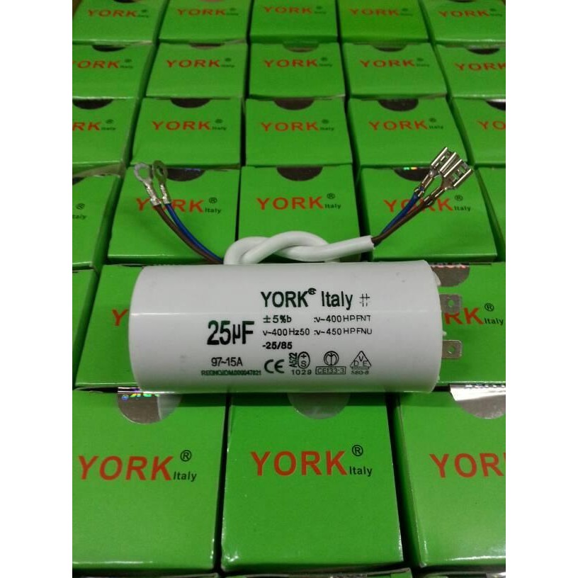 YORK 25 UF - 450V KAPASITOR / CAPACITOR COLOK DAN KABEL (CAPACITOR)
