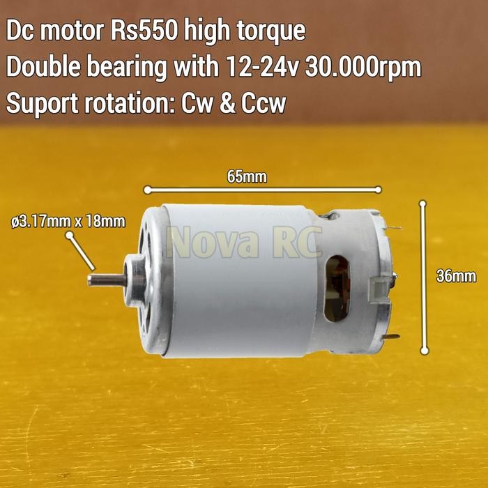 DC MOTOR HIGH SPEED TORQUE RS-550 12-24V 30000-50000RPM RC BOAT RC CAR