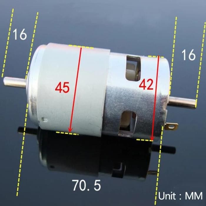 DINAMO MOTOR 775 DC 12V-36V 180W 11000-15000 RPM DOUBLE SHAFT HIGH SPE