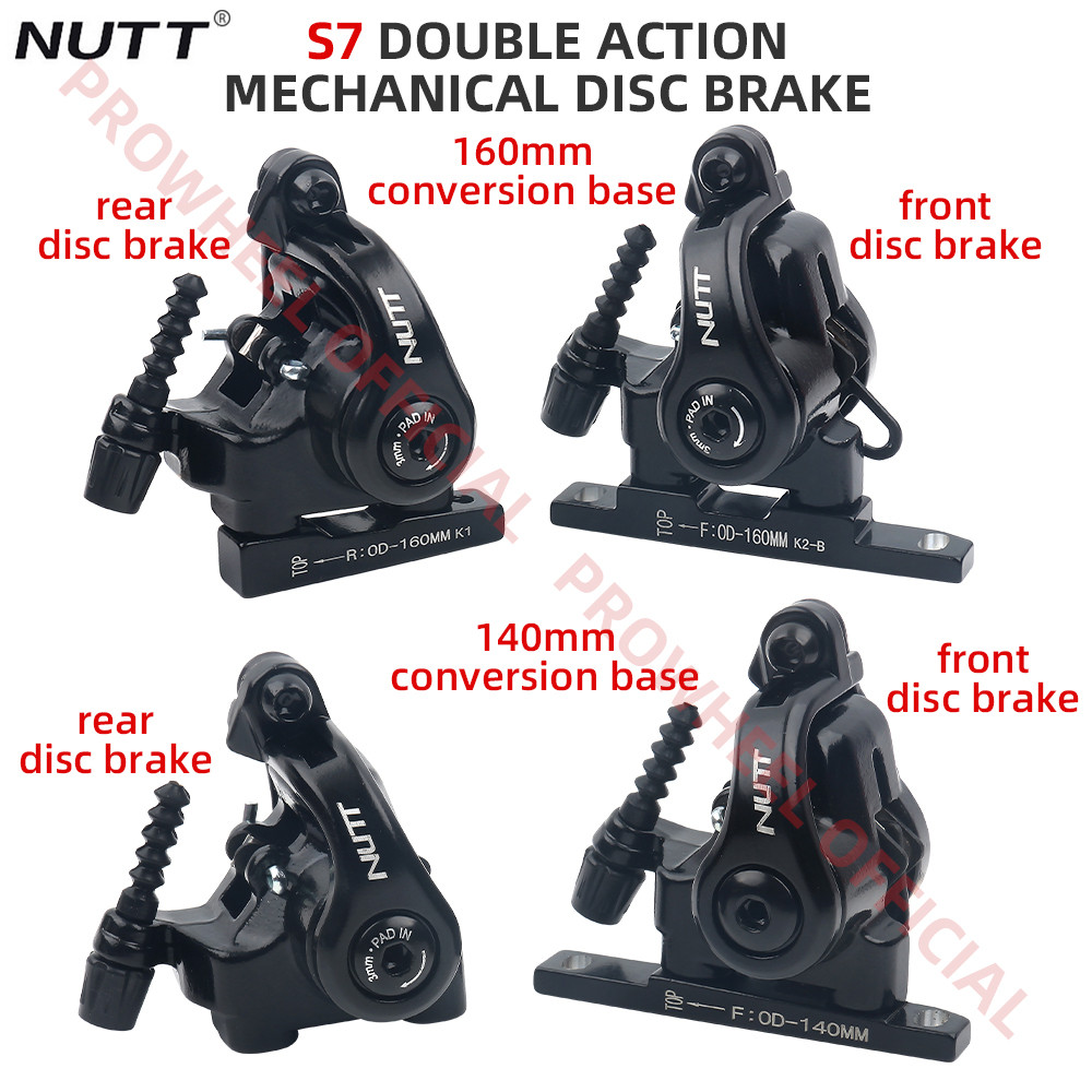 NUTT S7T Road Bike Line Pull Disc Brake Caliper Front Rear 160/140mm Flat Mount Mechanical Disc