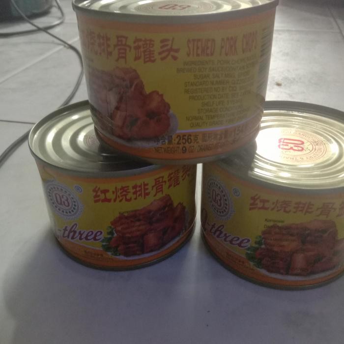 

Q3 stewed pork iga babi kaleng 256gr kondisi penyok